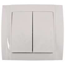 Intrerupator dublu 10A Alb HAKAN